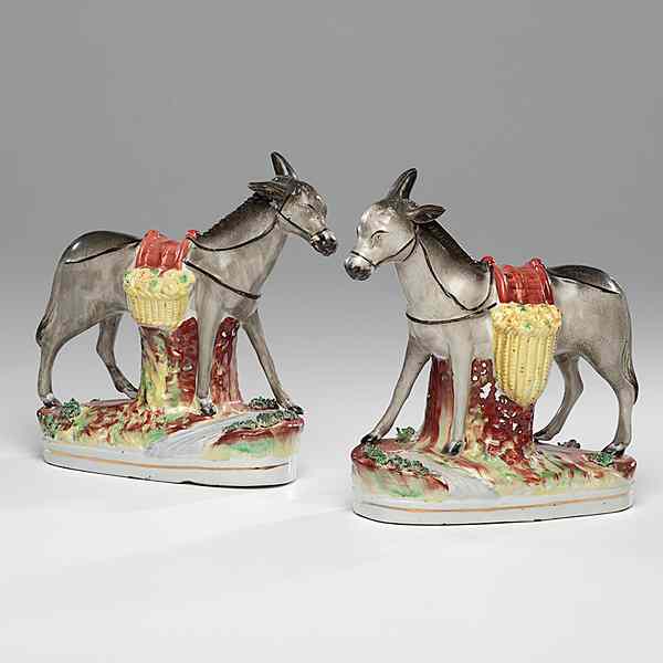 Appraisal: Staffordshire Donkeys English late th century A pair of painted