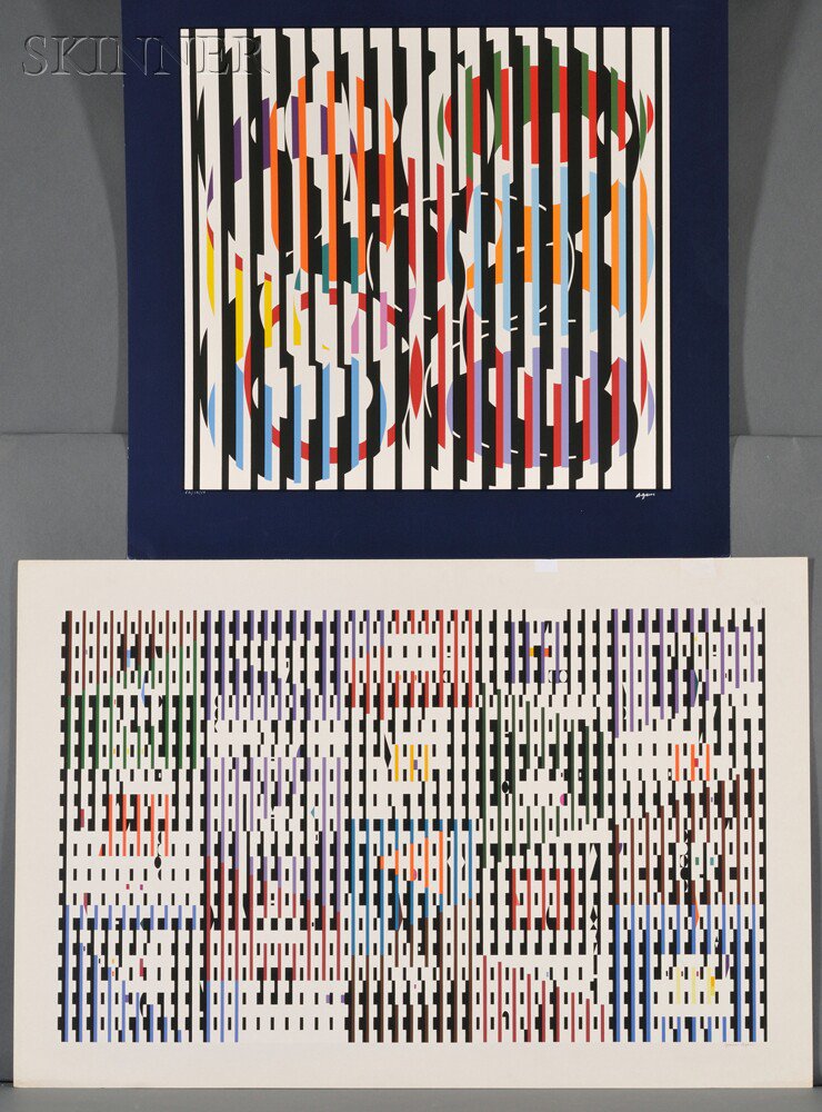 Appraisal: Yaacov Agam Israeli b Two Op Art Compositions Both signed