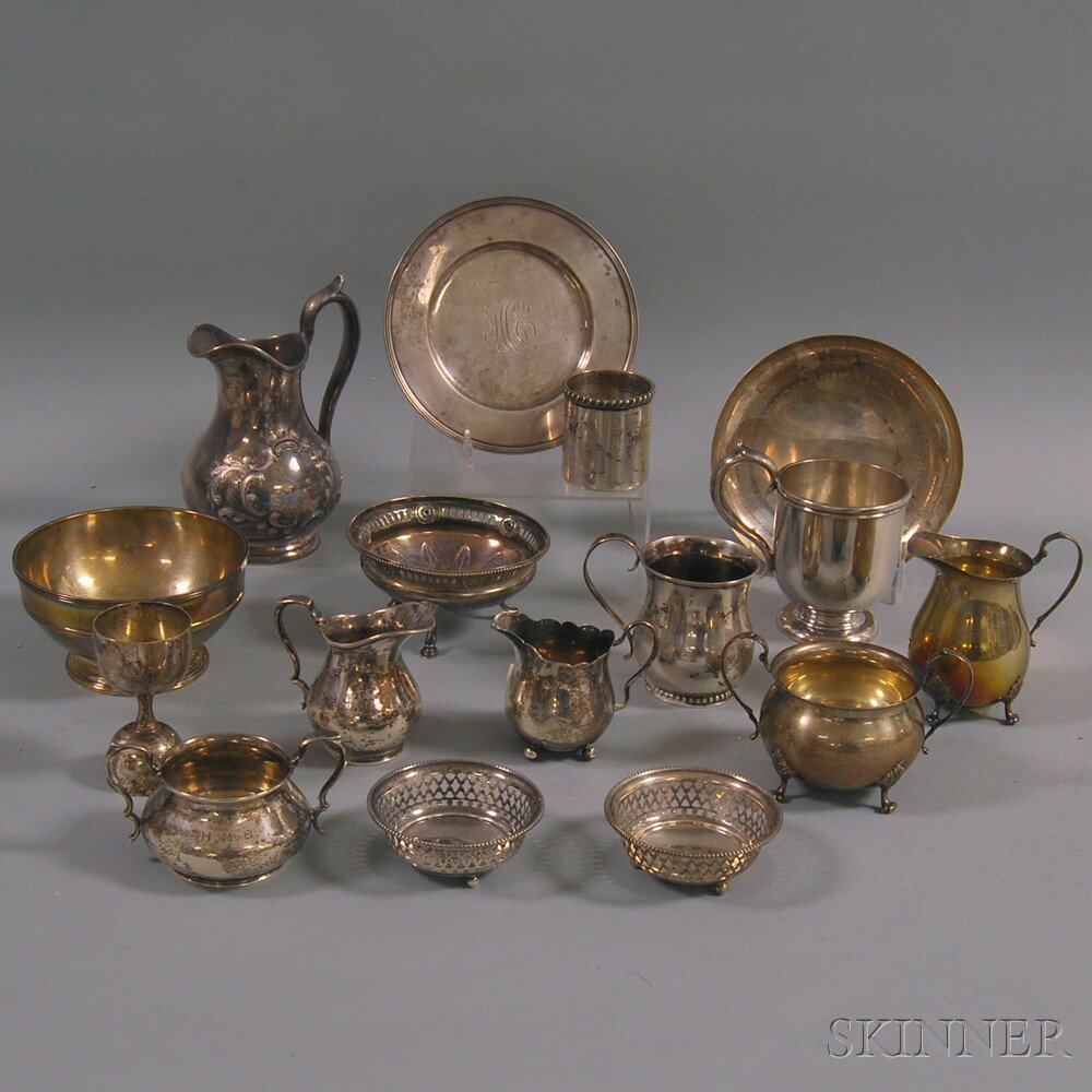 Appraisal: Group of Small Sterling and Coin Silver Tableware a small