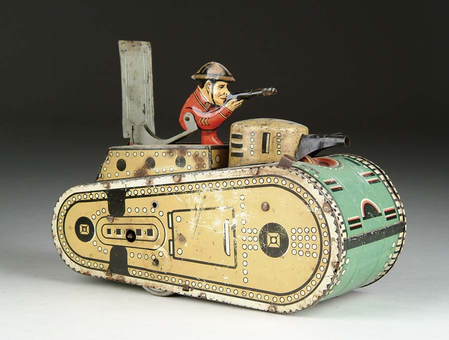 Appraisal: MARX DOUGHBOY TANK U S A All-tin wind-up toy rolls