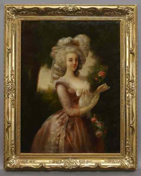 Appraisal: French School ''Portrait of a Lady'' oil paintingon canvas Canvas