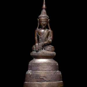 Appraisal: Two Thai Bronze Figures of Buddha TH TH CENTURY each