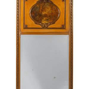 Appraisal: A Trumeau Mirror with Painted Landscape Late th Early th