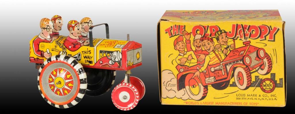 Appraisal: Marx Tin Wind-Up Old Jalopy Toy Car Description Includes original