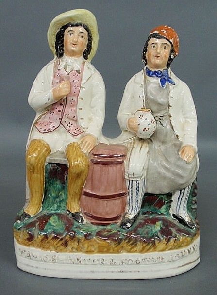 Appraisal: Staffordshire figural group Tam O Shanter Sooter Johnny c h