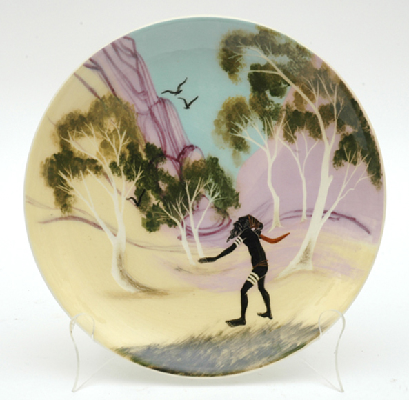 Appraisal: GUY MARTIN BOYD Victoria circa Circular earthenware plate painted with