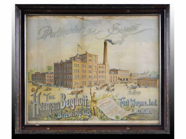 Appraisal: Berghoff Brewing Co Paper Litho Sign Description Circa s to