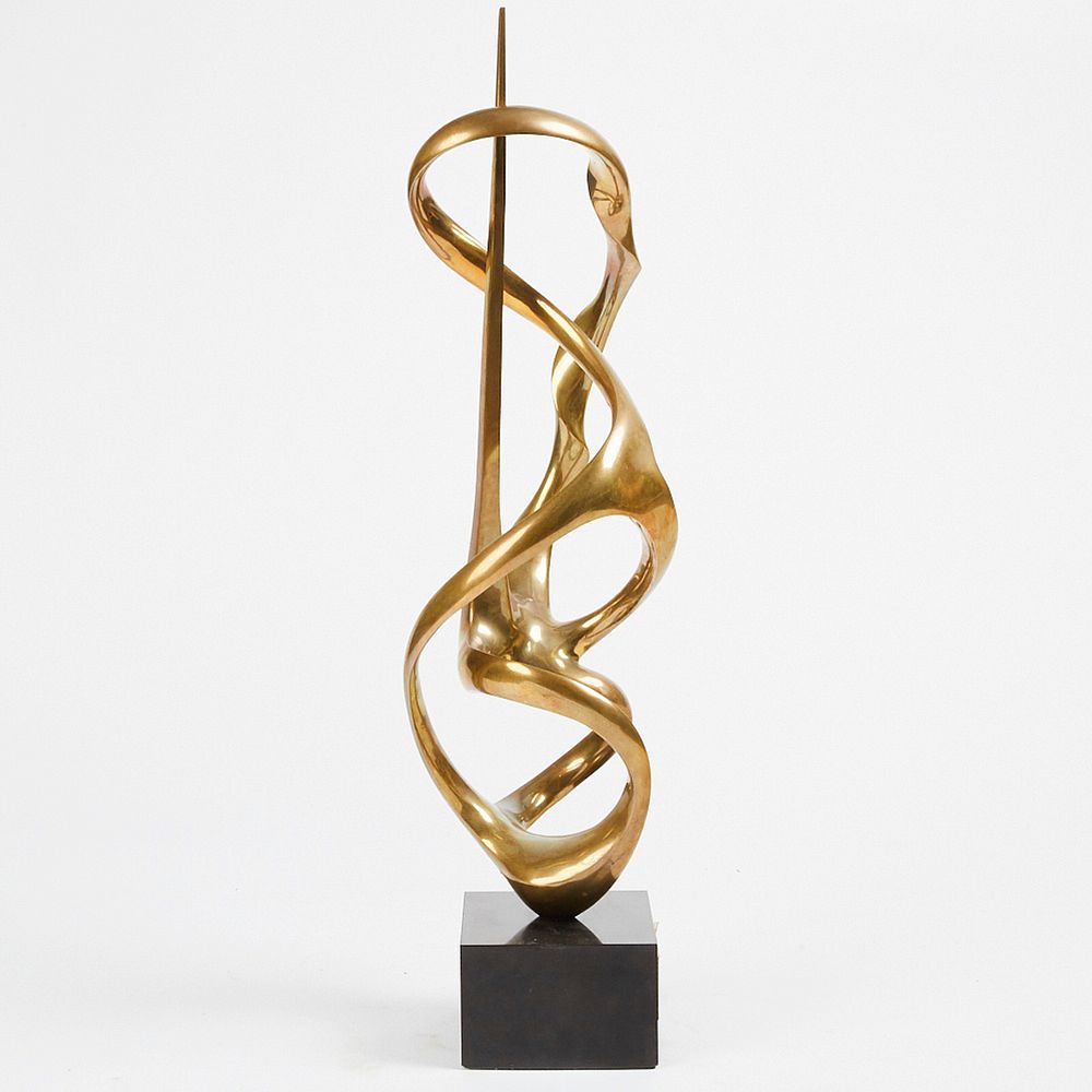 Appraisal: Kieff Grediaga Cabeza-y-Musa Polished Bronze Sculpture Kieff Grediaga b Polished