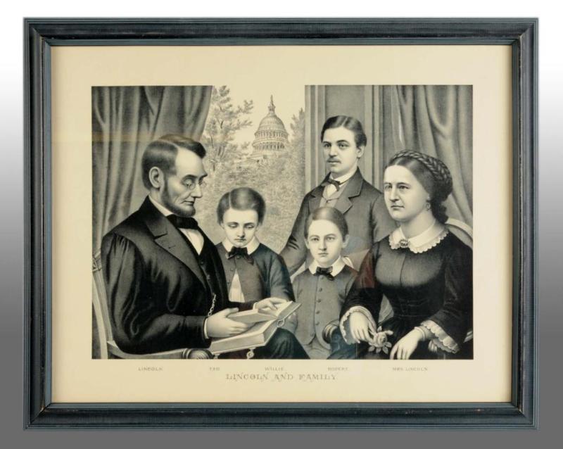 Appraisal: Paper Litho of Abraham Lincoln Family Description s to s