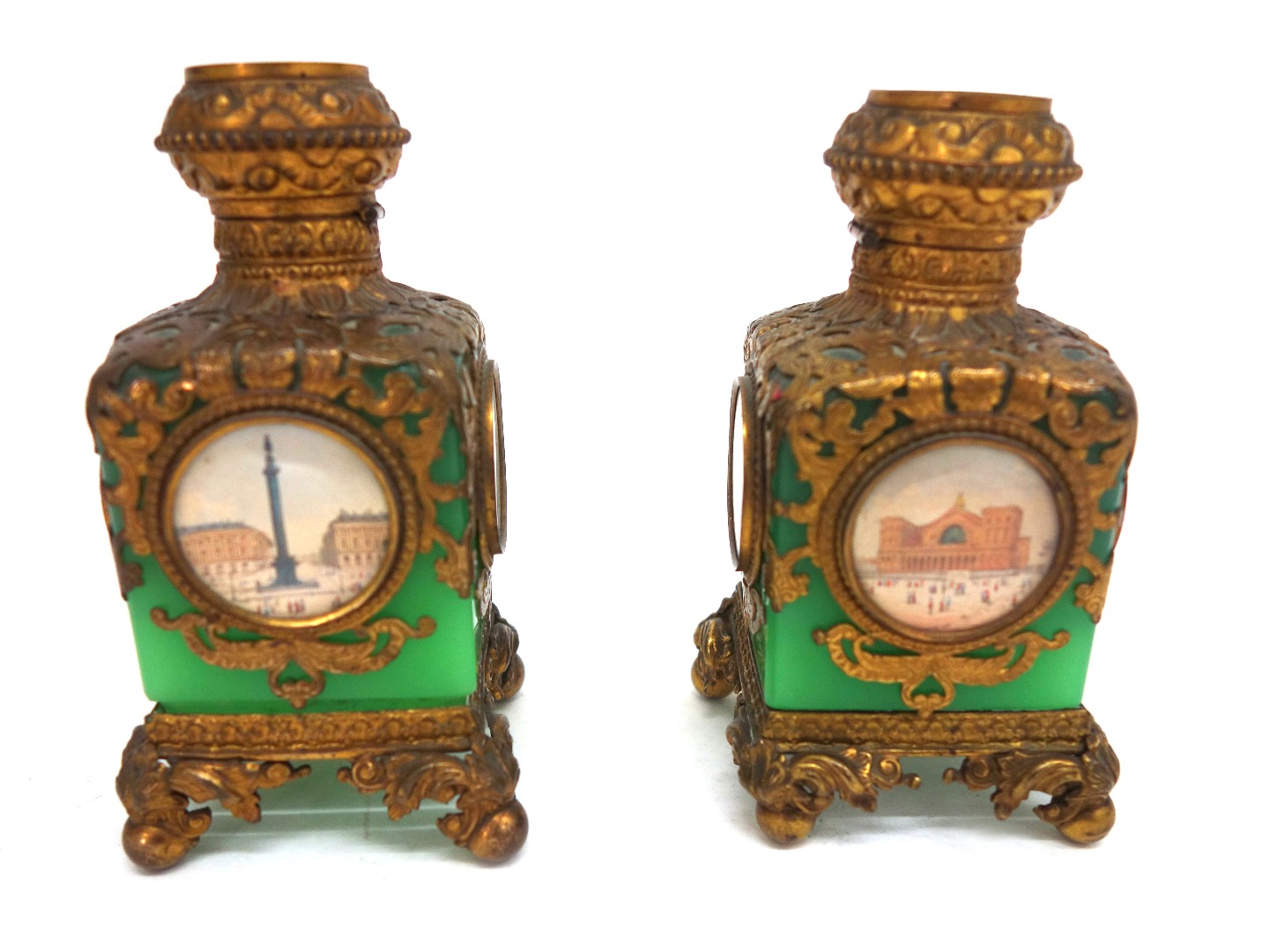 Appraisal: A pair of French scent bottles mid th century in