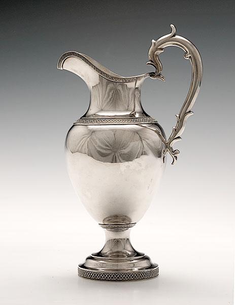 Appraisal: PHILADELPHIA COIN SILVER EWER ca struck in an arc for