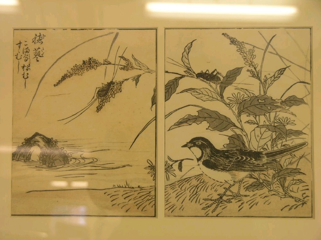 Appraisal: A pair of Japanese sketches bird overlooking rock island signed