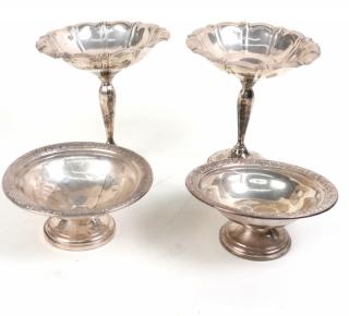 Appraisal: Four American Sterling Silver Compotes Mid- th century all weighted