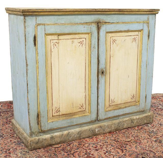 Appraisal: Pine sideboard cabinet th c in a distressed painted finish