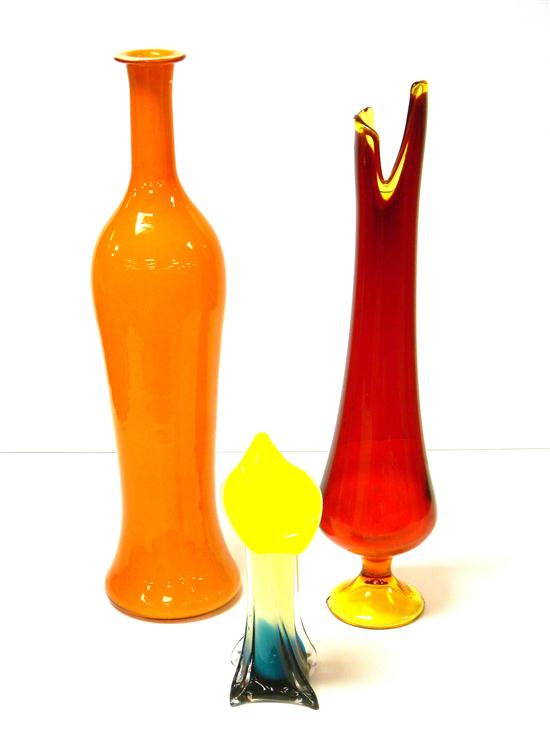 Appraisal: Three pieces of th C art glass one in Jack-in-Pulpit