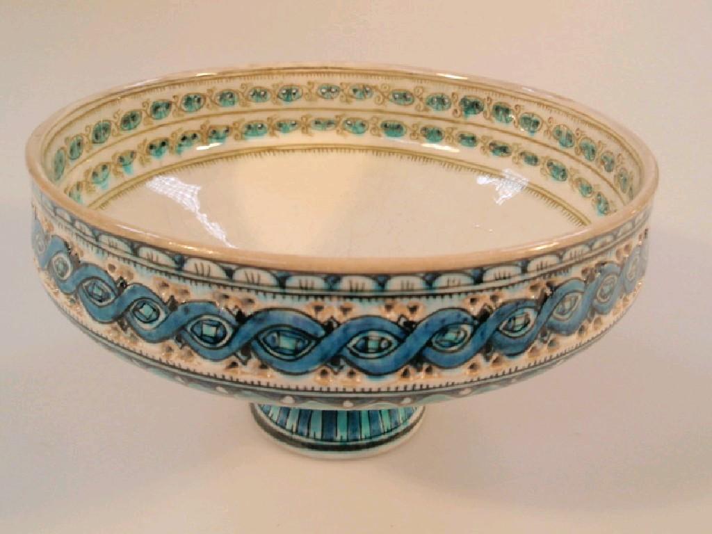 Appraisal: A thC Delft circular bowl with raised rectilulated border the