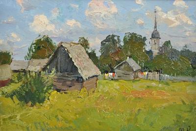 Appraisal: Mark Kremer Russian born The Russian Village Kobona Etude Oil