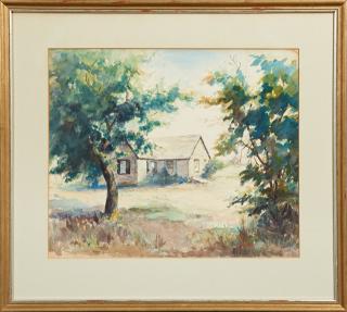 Appraisal: Mildred Nungester Wolfe - Mississippi Farm House watercolor signed and