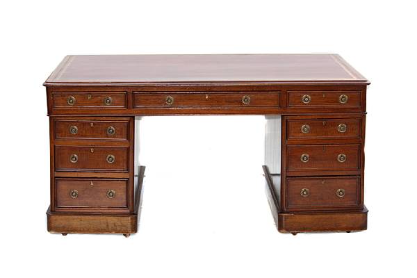 Appraisal: A Victorian mahogany partner's desk height in width ft in