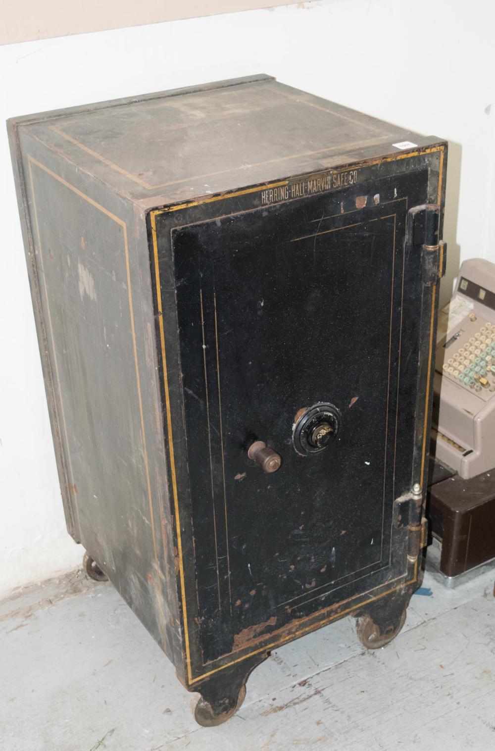 Appraisal: ANTIQUE FLOOR SAFE Herring-Hall-Marvin Safe Co c combination lock original