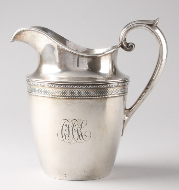 Appraisal: Sterling water pitcher monogrammed marked Gorham Sterling t troy oz