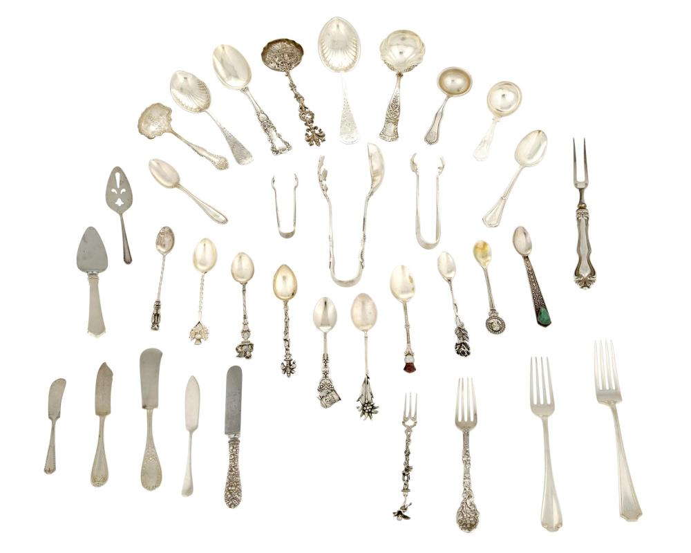 Appraisal: A GROUP OF SILVER FLATWAREA group of silver flatware th