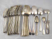 Appraisal: A quantity of silver plated Old English bead flatware comprising