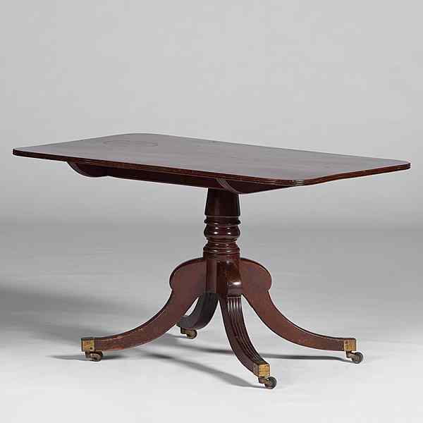 Appraisal: Regency Mahogany Breakfast Table English th century Regency mahogany tilt-top