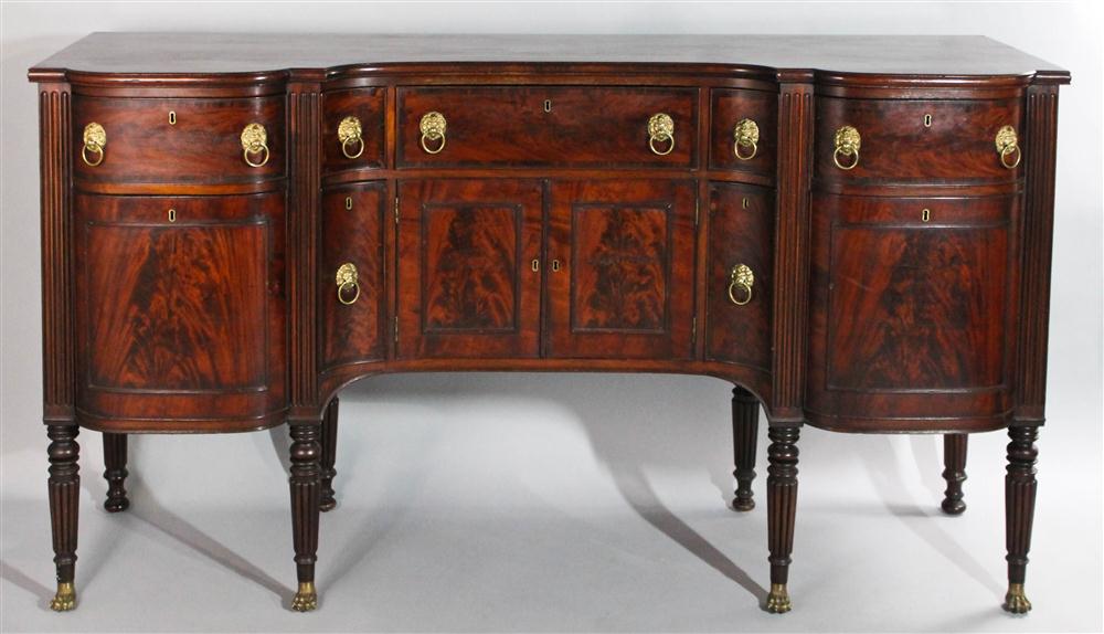 Appraisal: AMERICAN CLASSICAL CARVED MAHOGANY SIDEBOARD ATTRIBUTED TO THOMAS SEYMOUR BOSTON