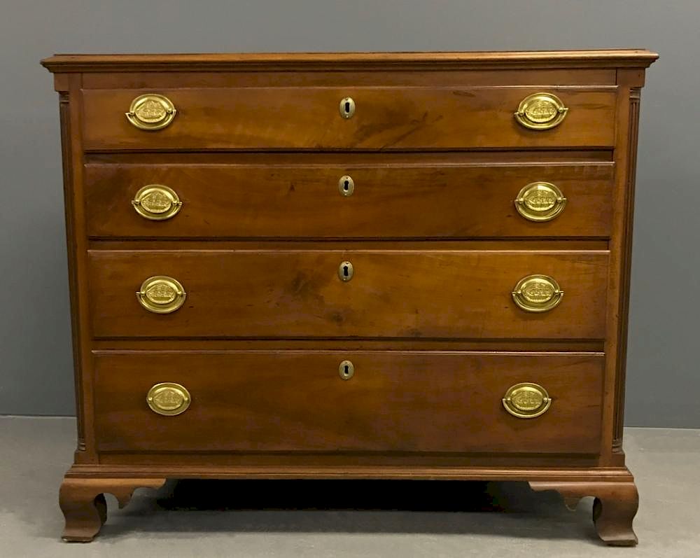 Appraisal: Philadelphia Chippendale Cherry Chest Of Drawers Philadelphia Chippendale cherry chest