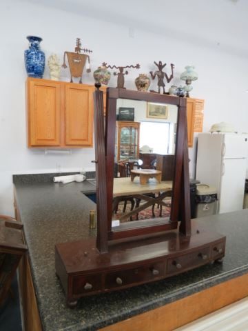 Appraisal: Mahogany Dressing Stand mirror over four drawers wide tall