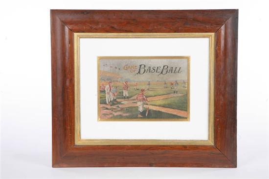 Appraisal: WATERCOLOR Game of Baseball Men playing an old time game