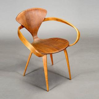 Appraisal: Norman Cherner For Plycraft Bentwood Walnut Plywood Armchair c Length