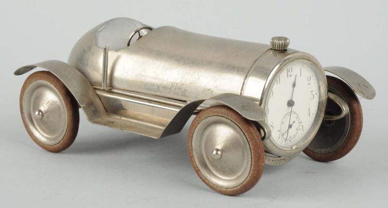 Appraisal: German Pre-War Steel Race Car With Clock A nice automobilia