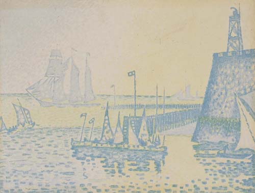 Appraisal: PAUL SIGNAC Le Soir Color lithograph on China paper mounted