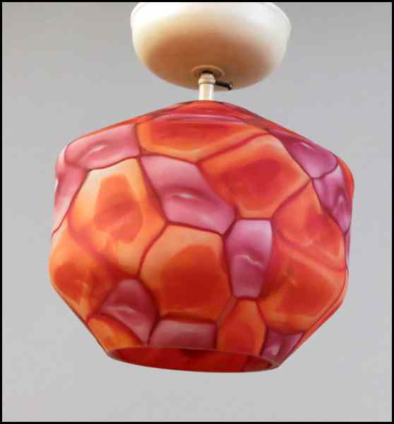 Appraisal: MID-CENTURY MOTTLED GLASS HANGING FIXTURE '' x '' Condition No