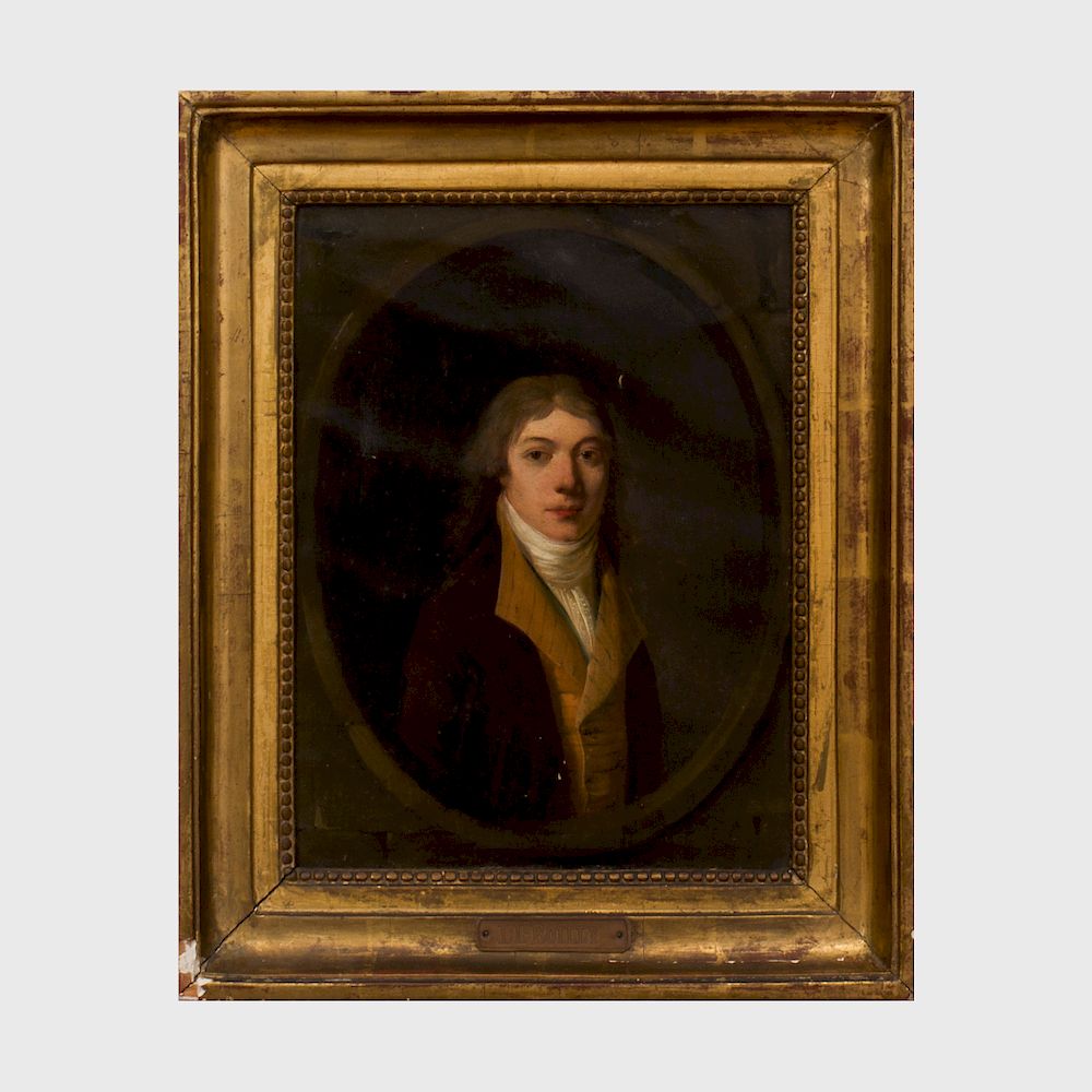 Appraisal: French School Portrait of a Man Three Quarter Length Pose