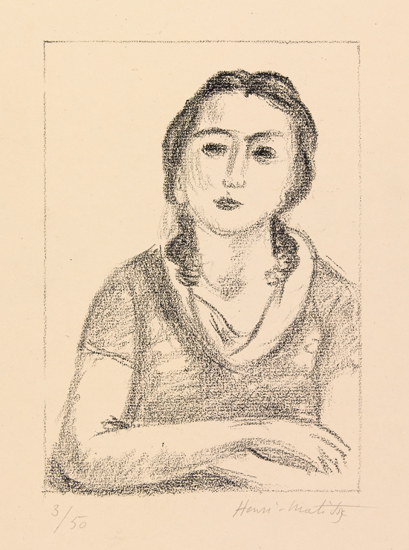 Appraisal: HENRI MATISSE Buste de Jeune Fille les bras croises Lithograph