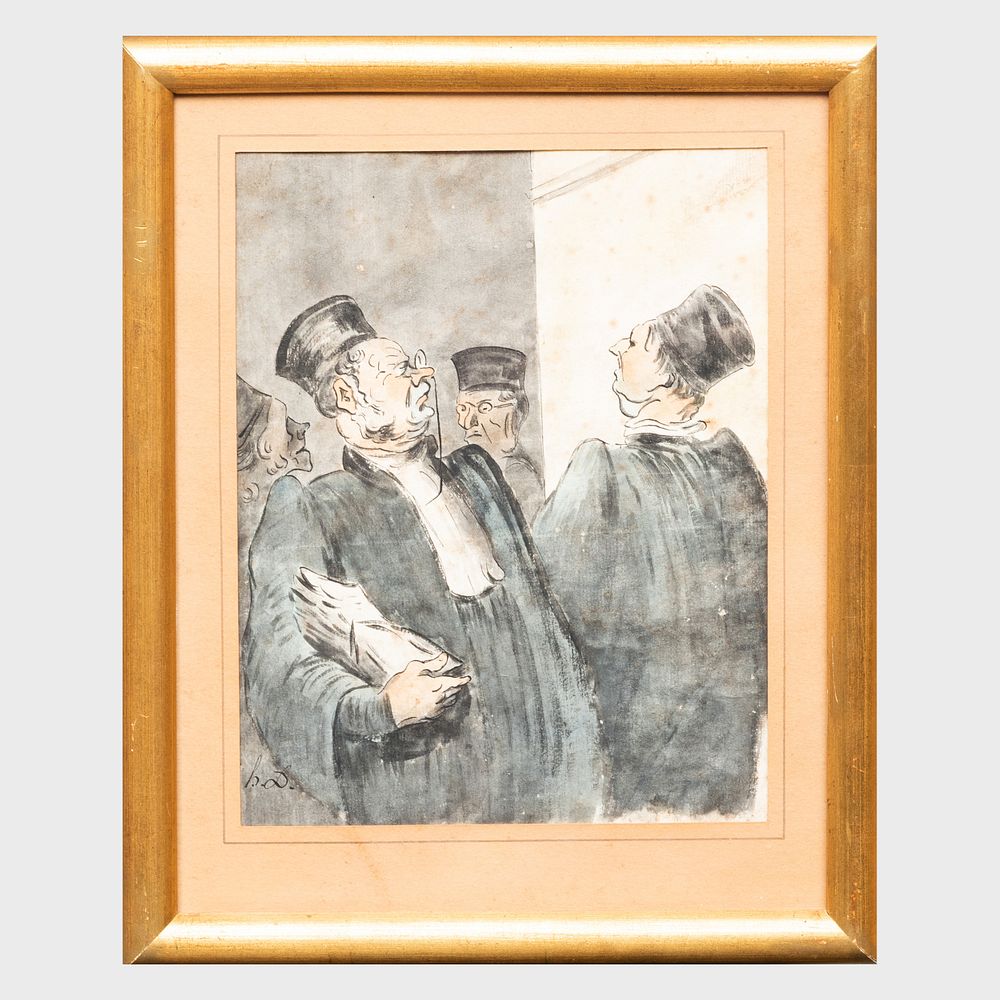 Appraisal: After Honor Daumier - Les Avocats Two Images Two ink