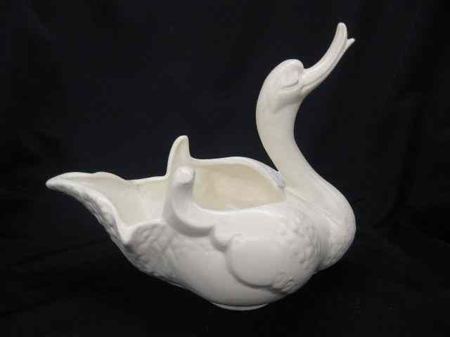 Appraisal: Hull Art Pottery Figural Swan Planter - '' tall excellent