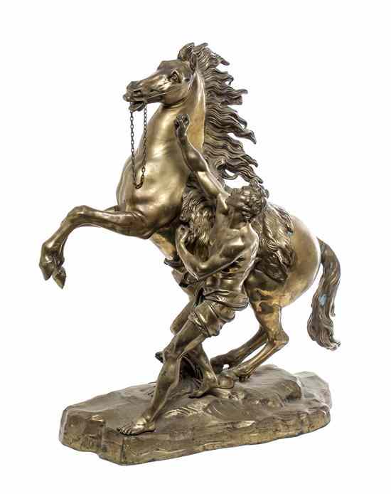 Appraisal: A Pair of French Gilt Bronze Marley Horses after Guillaume