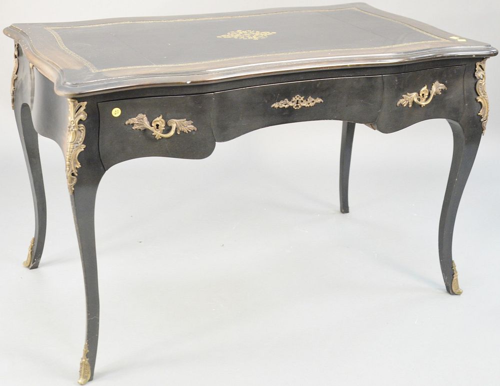 Appraisal: Louis XV style leather top desk with two pull out