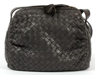 Appraisal: BOTTEGA VENETA INTRECCIATO GREY LEATHER BAG BOTTEGA VENETA INTRECCIATO GREY