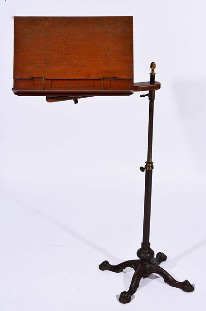 Appraisal: A LATE VICTORIAN MAHOGANY READING STAND height adjustable on a