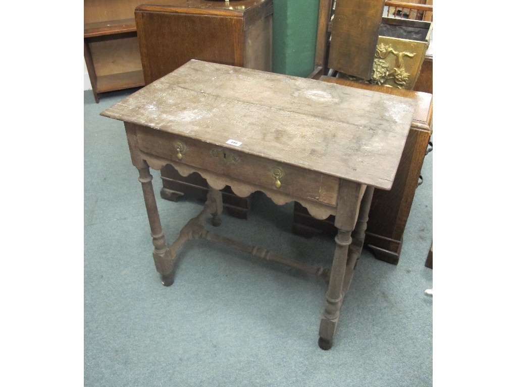 Appraisal: Georgian oak single drawer table