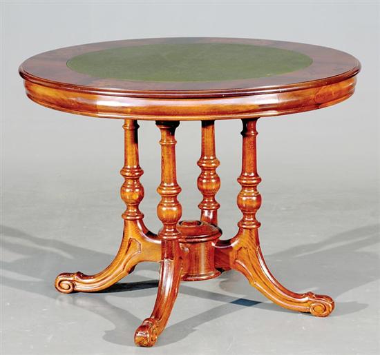 Appraisal: Renaissance Revival style mixed wood game table circular form perimeter