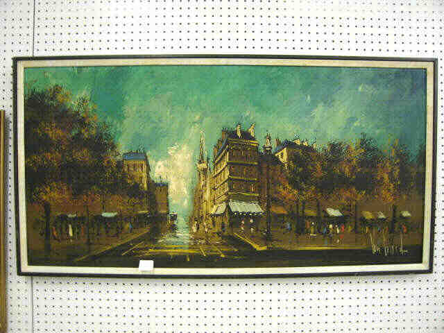 Appraisal: Van Gaard Oil of a French City Scape