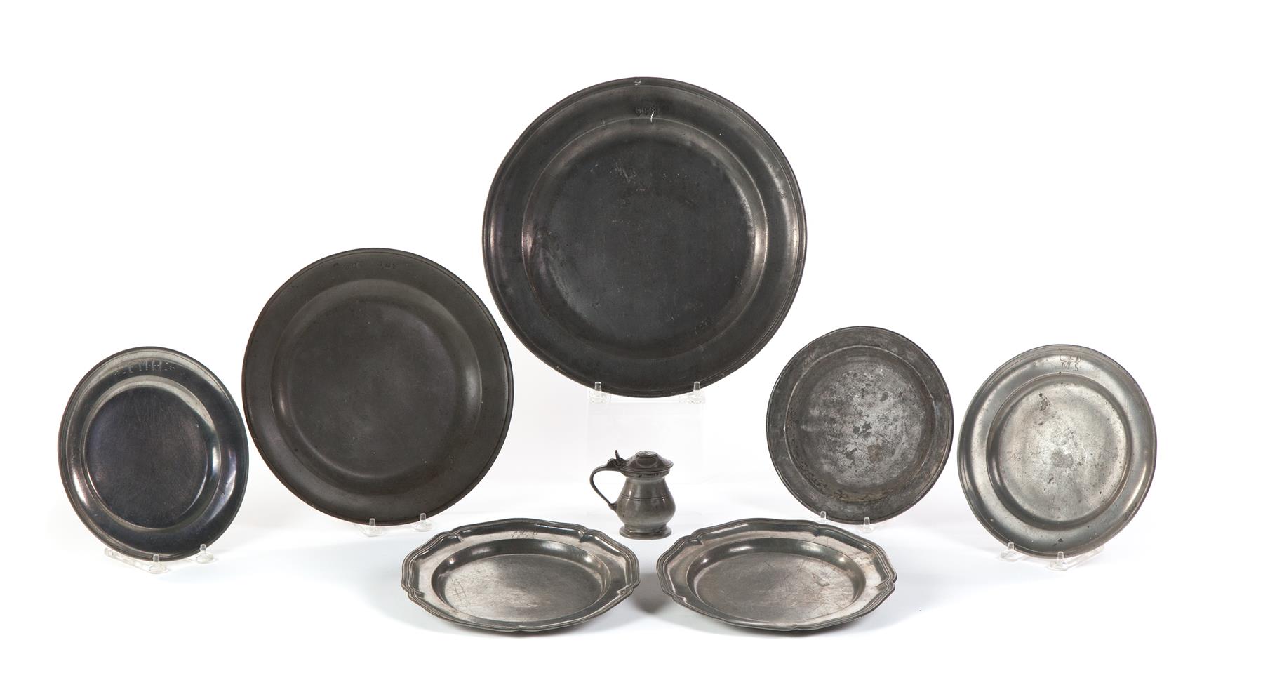 Appraisal: EIGHT PIECES OF PEWTER European th and th century Two