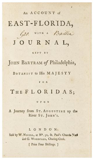 Appraisal: FLORIDA - STORK William An Account of East-Florida with a