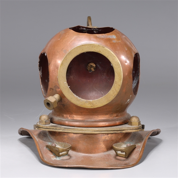 Appraisal: Miniature model of copper and brass diving helmet as-is condition